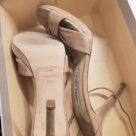 JIMMY CHOO size 39.5 /US 9 tan ren suede NWOT! - Picture 3 of 5